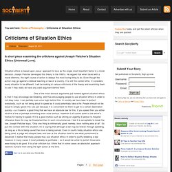 Criticisms of Situation Ethics