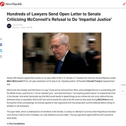 Hundreds of Lawyers Send Open Letter to Senate Criticizing McConnell's Refusal to Do 'Impartial Justice'