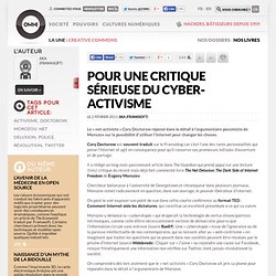 Pour une critique sérieuse du cyber-activisme » Article » OWNI, Digital Journalism