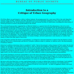 Critique of Urban Geography (Debord)