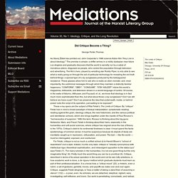 Review of The Limits of Critique : Mediations : Journal of the Marxist Literary Group