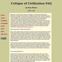 Critique of Civilization FAQ