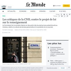 Les critiques de la CNIL contre le projet de loi sur le renseignement