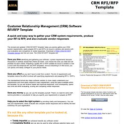 Premium CRM RFI/RFP Template