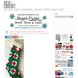 Granny Square Green Christmas Stocking