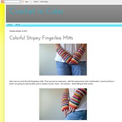 Colorful Stripey Fingerless Mitts