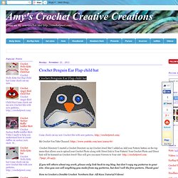 Crochet Penguin Ear Flap child hat