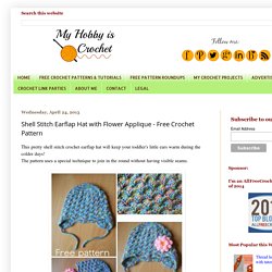 Shell Stitch Earflap Hat with Flower Applique - Free Crochet Pattern