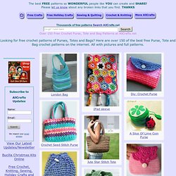 Over 150 Free Purse, Tote and Bag Patterns at AllCrafts!