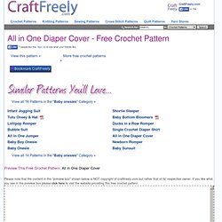 Free Crochet Pattern - All in One Diaper Cover from the Baby onesies Free Crochet Patterns Category and Knit Patterns