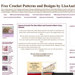 Free Crochet Patterns and Designs by LisaAuch: How to Crochet The Star Stitch and Crochet a Warm Cosy Blanket