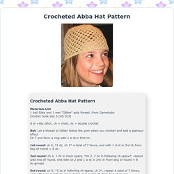 Crocheted Abba Hat Pattern