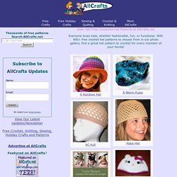Over 400 Free Crocheted Hat Patterns at AllCrafts.net