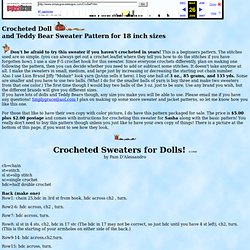 Crocheted Sweater For 18" Dolls