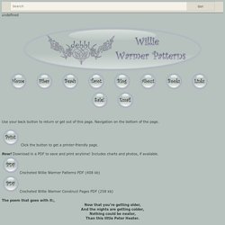 Debbi ~ Crocheted Willie Warmer Patterns