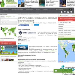 MSC Croisières s'est engagée à préserver l'environnement