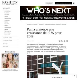 Puma annonce une croissance de 10 % pour 2018 - Actualité : Business (#946651)
