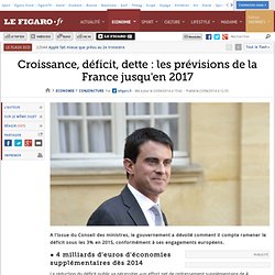 Croissance, déficit, dette : les prévisions de la France jusqu'en 2017