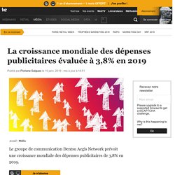 La croissance mondiale des dépenses publicitaires évaluée à 3,8% en 2019