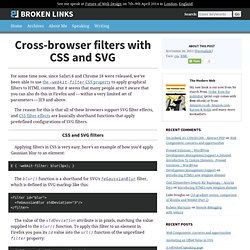 Cross-browser filters with CSS and SVG
