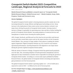 Crosspoint Switch Market 2021: Competitive Landscape, Regional Analysis & Forecasts to 2023 – Telegraph