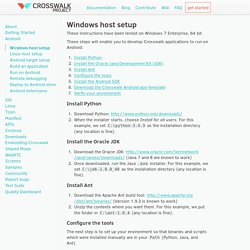 Crosswalk - Windows host setup