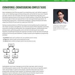 CrowdForge: Crowdsourcing Complex Tasks