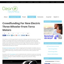 Crowdfunding For New Electric Three-Wheeler From Terra Motors