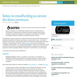 Goteo, le crowdfunding au service des biens communs