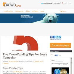 Five Crowdfunding Tips for Every Campaign