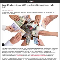 Crowdfunding: depuis 2008, plus de 60.000 projets ont vu le jour