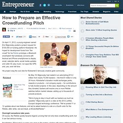 How to Prepare an Effective Crowdfunding Pitch