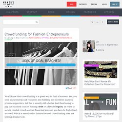 Crowdfunding for Fashion Entrepreneurs