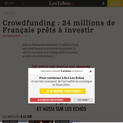 Crowdfunding : 24 millions de Français prêts à investir