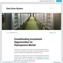 Crowdfunding Investment Opportunities for Hydroponics Market