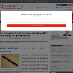 Le crowdfunding/financement participatif : dynamique et perspectives