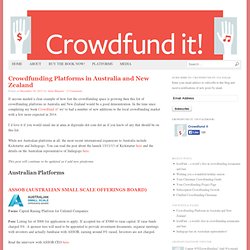 Crowdfunding Platforms in Australia and New Zealand - Crowdfund it!