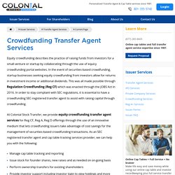 Crowdfunding Transfer Agent