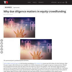 Why due diligence matters in equity crowdfunding