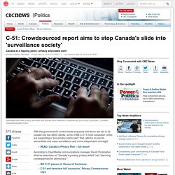 C-51: Crowdsourced report aims to stop Canada's slide into 'surveillance society'