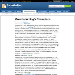 Crowdsourcing's Champions (GE, OMC, SNE, WEN)