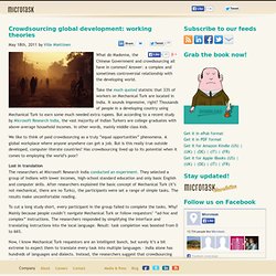 Crowdsourcing global development: working theories