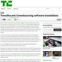 Transifex.net: Crowdsourcing software translations