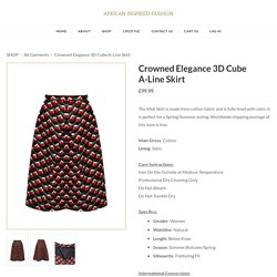 Crowned Elegance 3D Cube A-Line Skirt