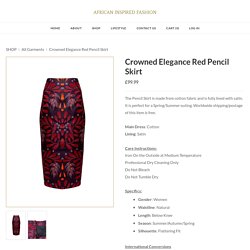 Crowned Elegance Red Pencil Skirt