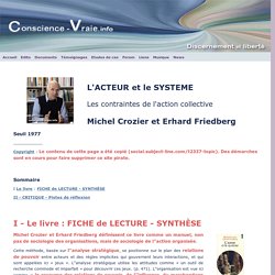 Michel Crozier, l'Acteur et le Système, synthèse du livre et critique