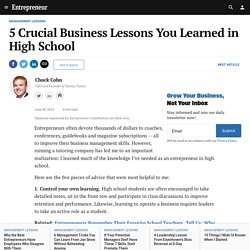 5 Crucial Business Lessons You Learned in High School