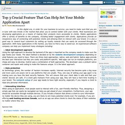 Top 3 Crucial Feature That Can Help Set Your Mobile Application Apart by PC Techs