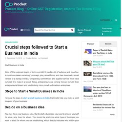 Some Crucial steps followed to Start a Business in India