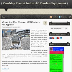 Where And How Hammer Mill Crushers Are Applied? ~ Crushing Plant & Industrial Crusher Equipment